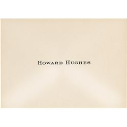 Howard Hughes personal calling card.