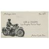 Howard Hughes personal police courtesy card from L.A.P.D. Motor Cycle Div. officer Lee J. Young.