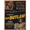 Howard Hughes personal 30 x 40 poster for The Outlaw.