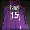 Image 1 : VINCE CARTER SIGNED MITCHELL AND NESS  RAPTORS JERSEY (AJ SPORTS COA)