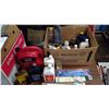 Image 1 : BOX OF CHEMICALS/OILS (SOME NEW) HOUSEHOLD REPAIR ITEMS