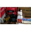 Image 2 : BOX OF CHEMICALS/OILS (SOME NEW) HOUSEHOLD REPAIR ITEMS