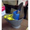 Image 1 : GALVANIZED BUCKET W/ TARP, BROOM HEAD, TOW STRAP, ECT.