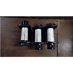 THREE WEBBING BINDERS