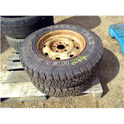 SET OF 2 TERRA TRAC HERCULES TIRES - LT195/75R14 W/ RIMS