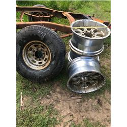 4 Chrome Rims 8 Bolt and Tire and Rim Ford F350 - 8 Bolt