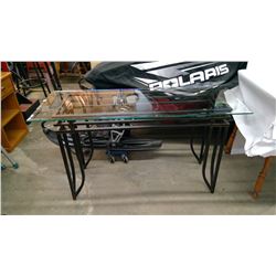 COFFEE TABLE W/ 48X18" GLASS TOP