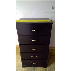 FIVE DRAWER DRESSER 42.75"H X 15.5"D