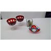 Image 1 : FOUR FANCY GLASS CANDY DISHES