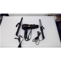 HAIR DRYER WITH TWO CURLING IRONS