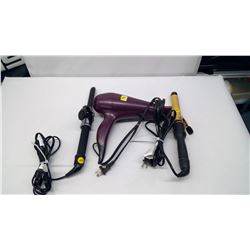 HAIR DRYER WITH TWO CURLING IRONS