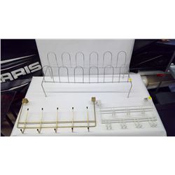 TWO OVER DOOR HANGERS AND SHOE RACK