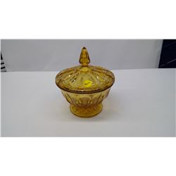 ORNAMENTAL GLASS DISH WITH LID