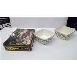 COLLECTOR TIN AND TWO PLASTIC BOWLS