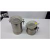Image 1 : TWO LOCKING STAINLESS STEEL CANISTERS