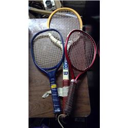 3 Tennis Rackets - Wilson, Rouge, etc.