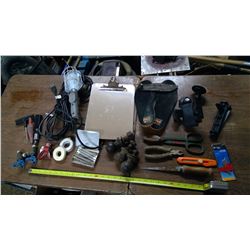 Shop Light, Hitches, Box Cutters w/ Replacement Blades, Hedge Trimmer, Wire Cutters, etc.