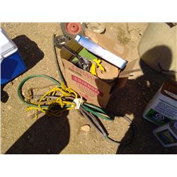 Box of Miscellaneous Items c/w Rope and Hose