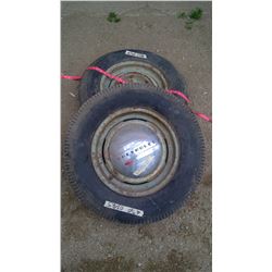 2 Tires w/ 1940-50's Chevrolet Rims and 1 Hubcap
