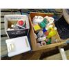Image 1 : Box of Clear Sealer, Clear Wood Preservative, Olympic Stain, Camp Fuel, etc.