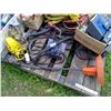 Image 4 : Pallet of Misc. Lights, Toolbox, Ropes, Booster Cables