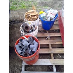 4 Pails Misc. Pipes and Screws