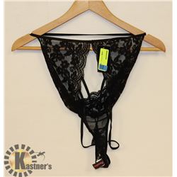 PEECABOO 1PC WOMENS BLACK LACE & STRAPPED INTIMATE