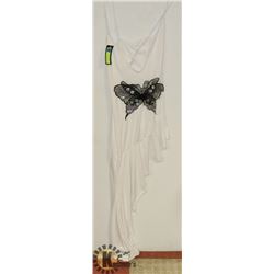 PEECABOO 1PC WOMENS WHITE W/ BLACK LACE EMBELLISHED