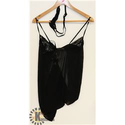 PEECABOO 2PC WOMENS BLACK SHEER & LACE INTIMATE