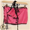 Image 1 : PEECABOO 3PC WOMENS HOT PINK & BLACK LACE UP