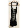 Image 1 : PEECABOO 1PC WOMENS BLACK SHEER/ EMBELLISHED HALTER