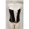 Image 1 : PEECABOO 2PC WOMENS BLACK PLEATHER & PINK BUSTIER.