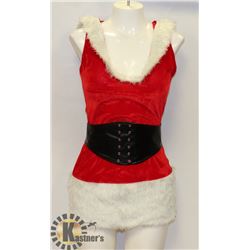 3PC WOMENS RED ADULT SANTA THEMED HOODED COSTUME