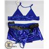Image 1 : PEECABOO 4PC WOMENS METALLIC BLUE BIKINI STYLE