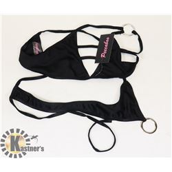 PEECABOO 2PC WOMENS BLACK W/ SILVER HOOPS ADULT