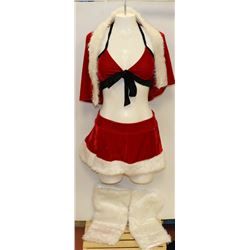 PEECABOO 5PC WOMENS ADULT THEMED RED SANTA COSTUME