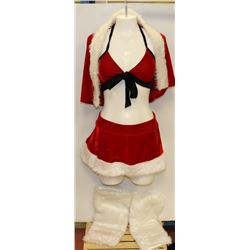 PEECABOO 5PC WOMENS ADULT THEMED RED SANTA COSTUME