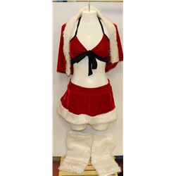 PEECABOO 5PC WOMENS ADULT THEMED RED SANTA COSTUME