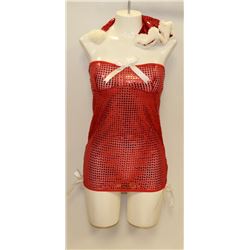 PEECABOO 3PC WOMENS ADULT THEMED RED SANTA COSTUME