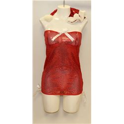 PEECABOO 2PC WOMENS ADULT THEMED RED SANTA COSTUME