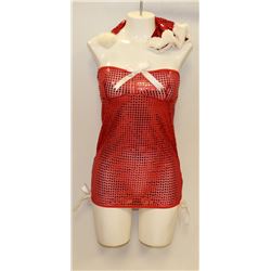 PEECABOO 3PC WOMENS ADULT THEMED RED SANTA COSTUME