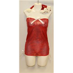 PEECABOO 3PC WOMENS ADULT THEMED RED SANTA COSTUME