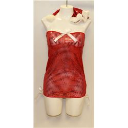 PEECABOO 3PC WOMENS ADULT THEMED RED SANTA COSTUME