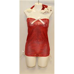 PEECABOO 3PC WOMENS ADULT THEMED RED SANTA COSTUME