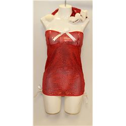 PEECABOO 3PC WOMENS ADULT THEMED RED SANTA COSTUME