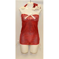 PEECABOO 3PC WOMENS ADULT THEMED RED SANTA COSTUME