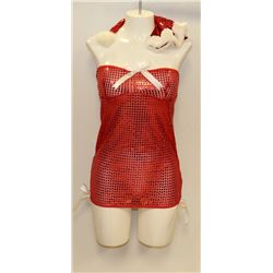 PEECABOO 3PC WOMENS ADULT THEMED RED SANTA COSTUME