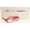 Image 1 : TRAY OF 12 DESIGNER STYLE GLASSES; RED FRAMES
