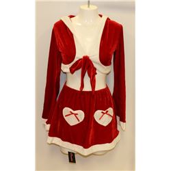 PEECABOO 3PC WOMENS ADULT THEMED RED SANTA COSTUME