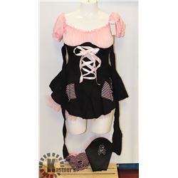 PEECABOO 3PC WOMENS ADULT COSTUME; BLACK & PINK